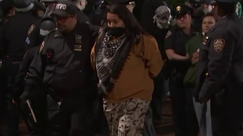 Protesters taken into custody at Columbia University