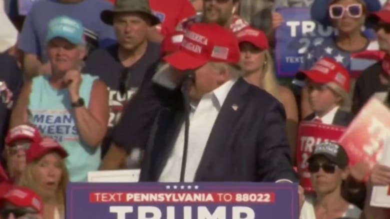 Watch: Trump rushed off stage by Secret Service after shots fired at rally