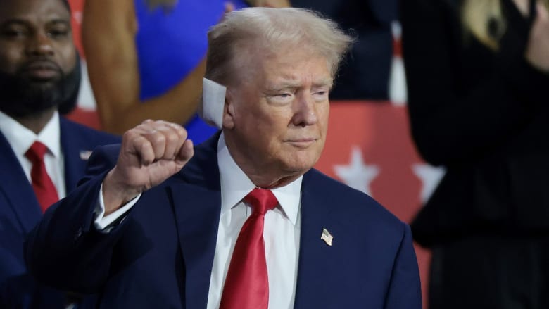 Watch: Trump makes first appearance at convention after assassination attempt