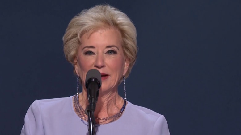 Linda McMahon calls Trump a ‘job creator’ at RNC