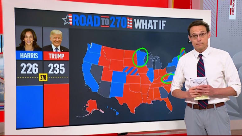 Steve Kornacki breaks down how a potential Trump-Harris matchup would change the race