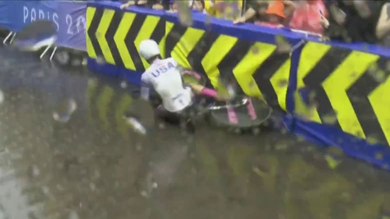 U.S. road cyclist Chloe Dygert falls during race
