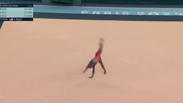 Biles wins silver in gymnastics floor, her fourth medal in Paris