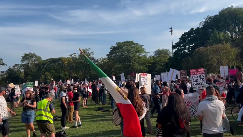 Protesters rally at Chicago park on final day of DNC