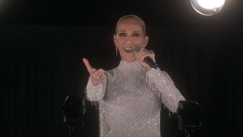 Global superstar Celine Dion performs at Opening Ceremony