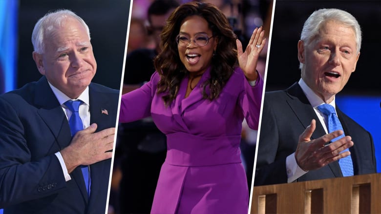 Tim Walz, Bill Clinton, Oprah Winfrey: See highlights from night 3 of DNC