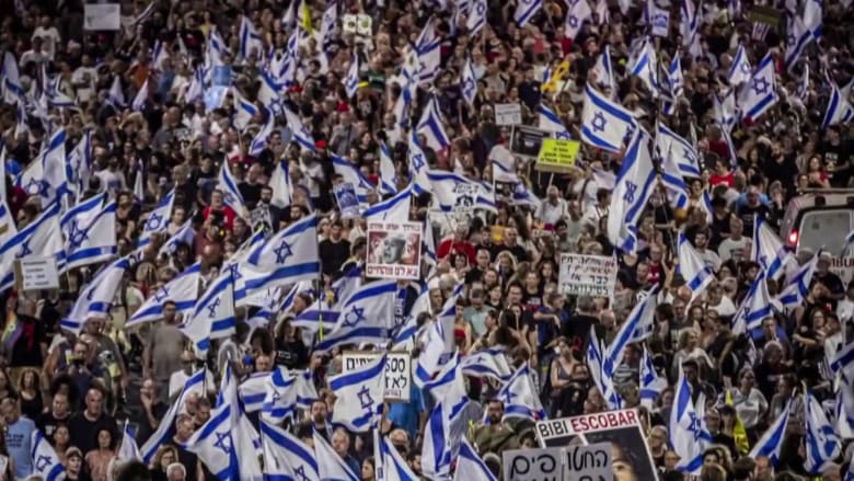 General strike follows huge protest in Israel after 6 hostages found dead in Gaza