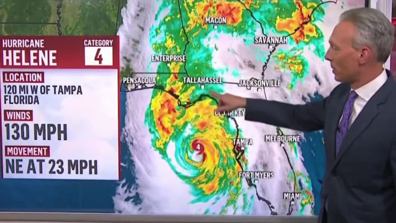 Hurricane Helene becomes powerful Category 4 storm before landfall