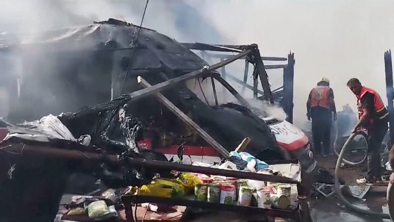 Video shows aftermath of deadly strike on Gaza hospital