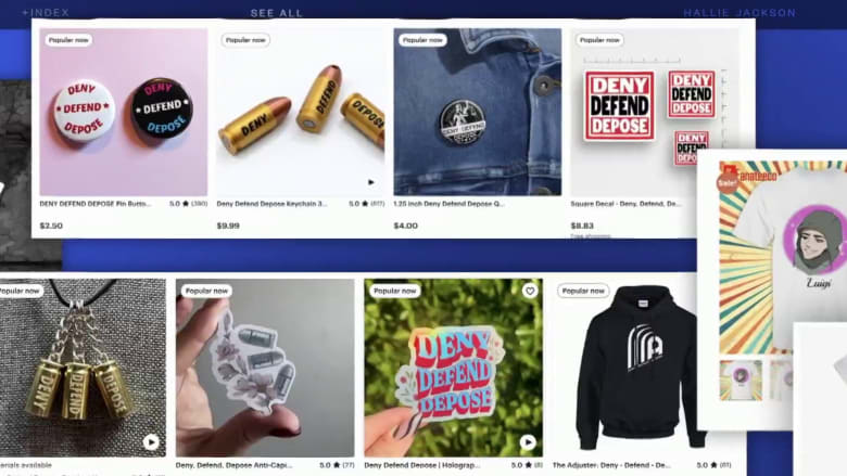 Online sellers flooded with merchandise of UnitedHealthcare CEO shooting suspect