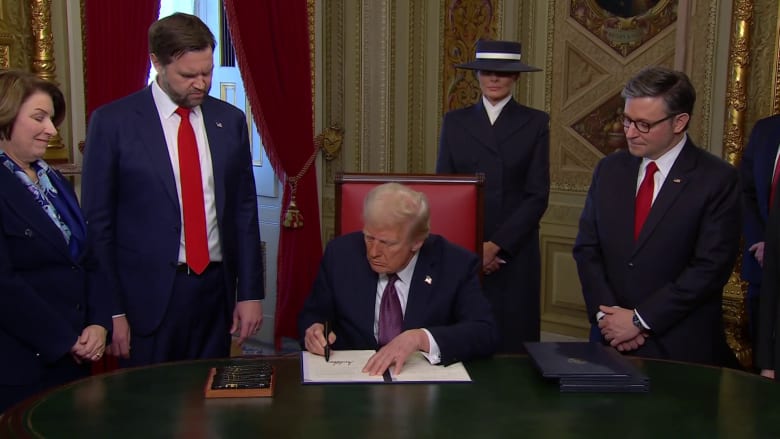 Trump partakes in signing ceremony for Cabinet-level appointments