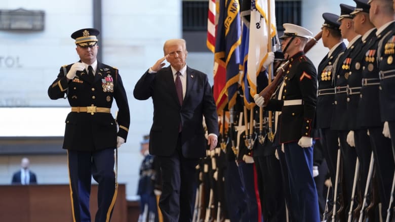 Trump joins troops for the First Honors Ceremony at his inauguration