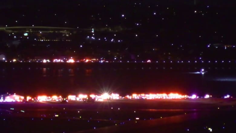 Rescue underway in cold temperatures after plane crashes in Potomac River