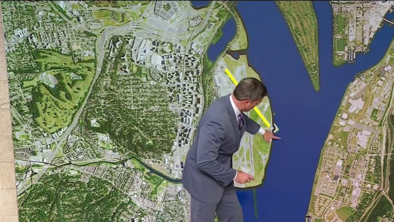 Runways at Reagan Airport border river where plane crashed