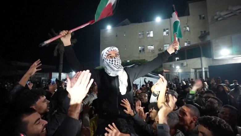 Palestinians celebrate as Israel-Hamas ceasefire deal announced