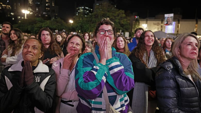 'A beautiful day': Israelis celebrate release of three hostages