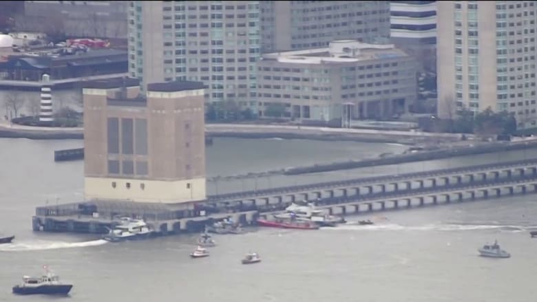 Helicopter crashes into Hudson River in New York City