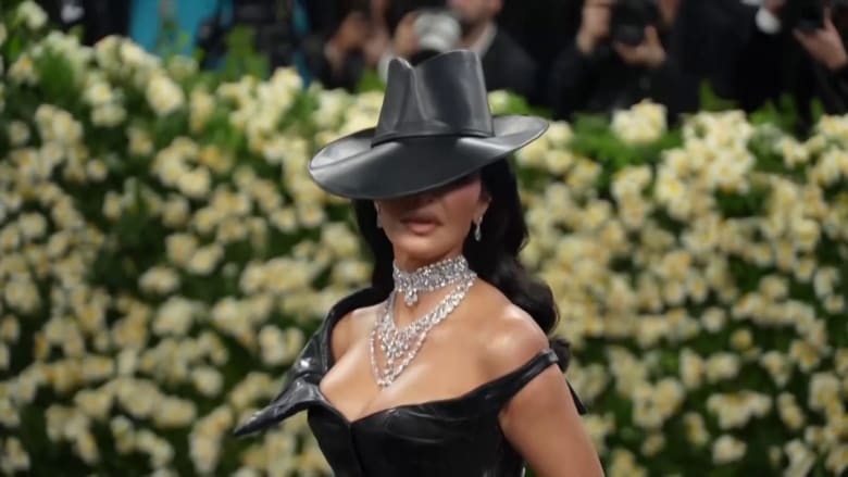 Kim Kardashian arrives fashionably late to Met Gala