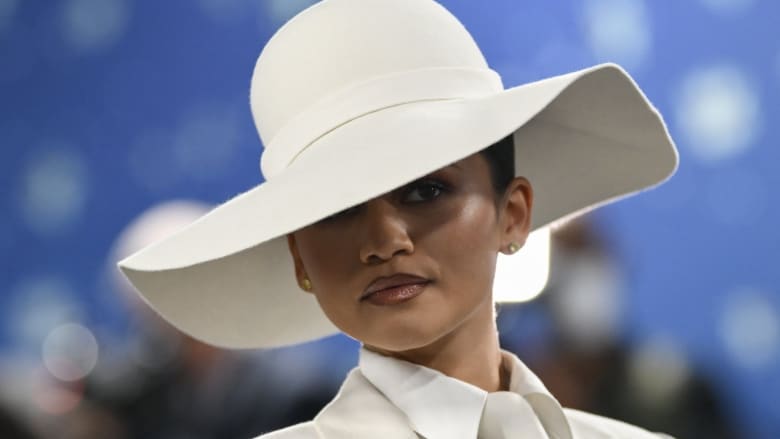 Zendaya steps out in an all-white suit at the Met Gala