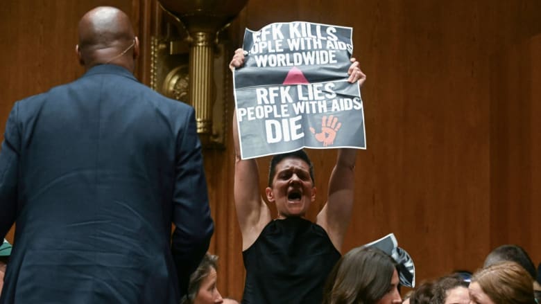 Protesters interrupt RFK Jr. during Senate hearing on HHS budget
