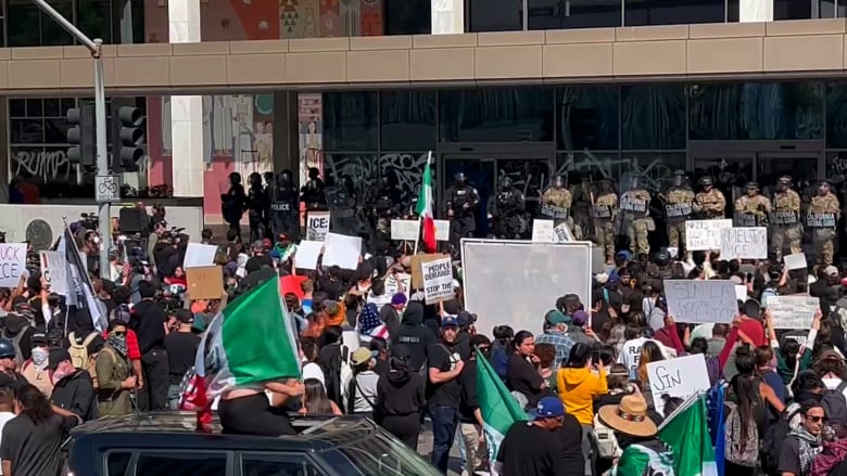 Protester urges L.A. crowd not to ‘give Donald Trump what he wants’