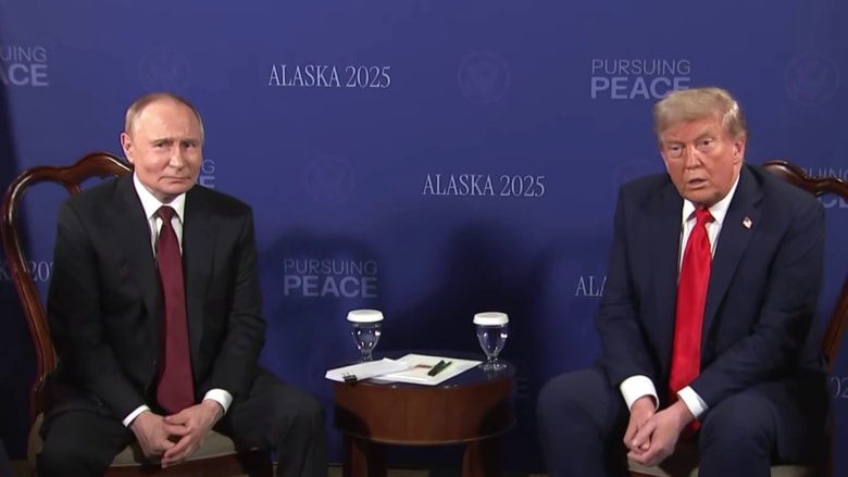 Trump and Putin briefly face cameras at beginning of Alaska summit