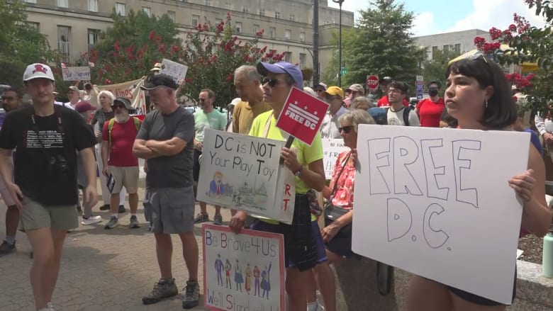 Protesters rally against federal D.C. police takeover