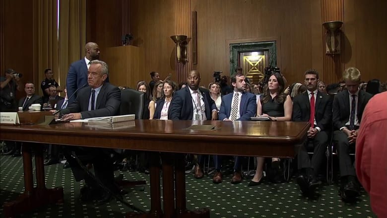 Protester interrupts Kennedy's opening statement at Senate hearing
