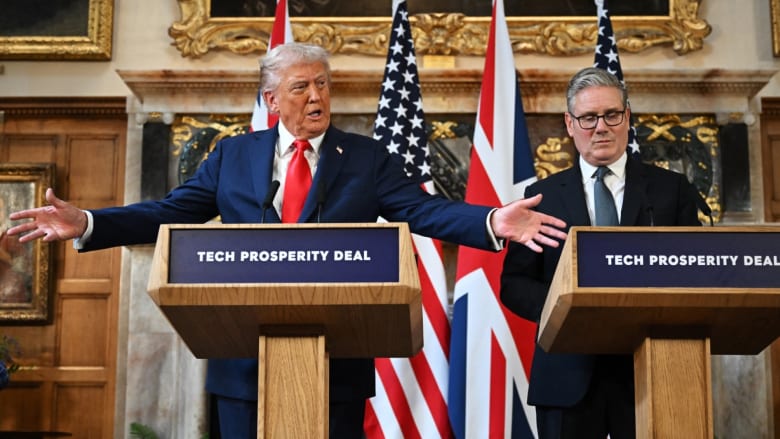 Trump discusses Jimmy Kimmel, TikTok and Putin at news conference with Starmer