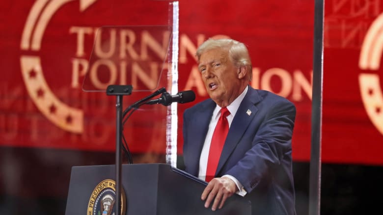 Trump says 'I hate my opponents' at Charlie Kirk's memorial