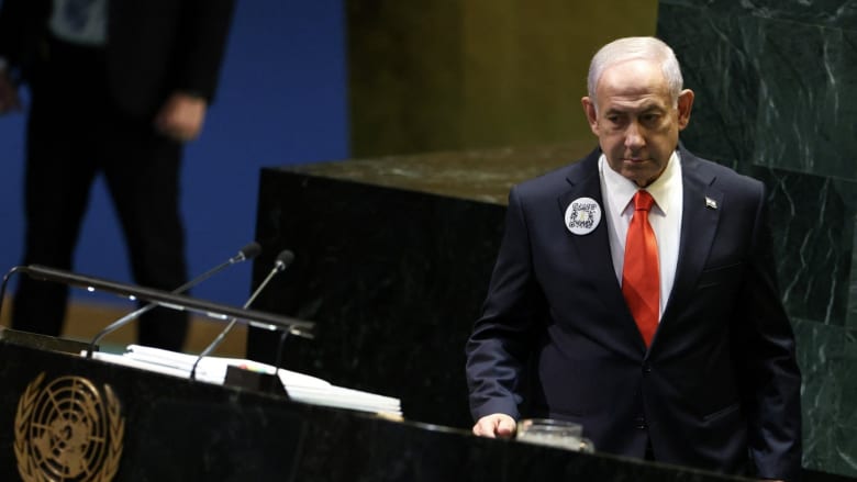 Netanyahu uses U.N. speech to speak to hostages and Hamas via loudspeakers in Gaza