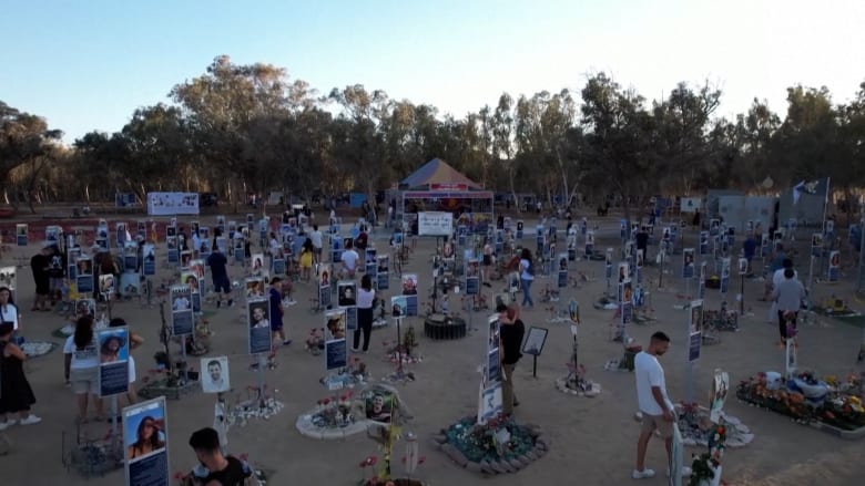 Drone video captures memorial at Nova Music Festival site on Oct. 7 anniversary
