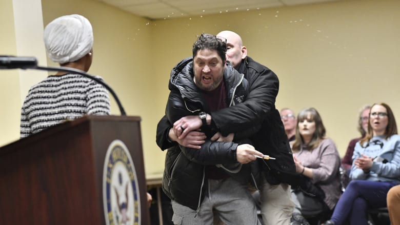 Man arrested after Rep. Omar sprayed in the face with substance