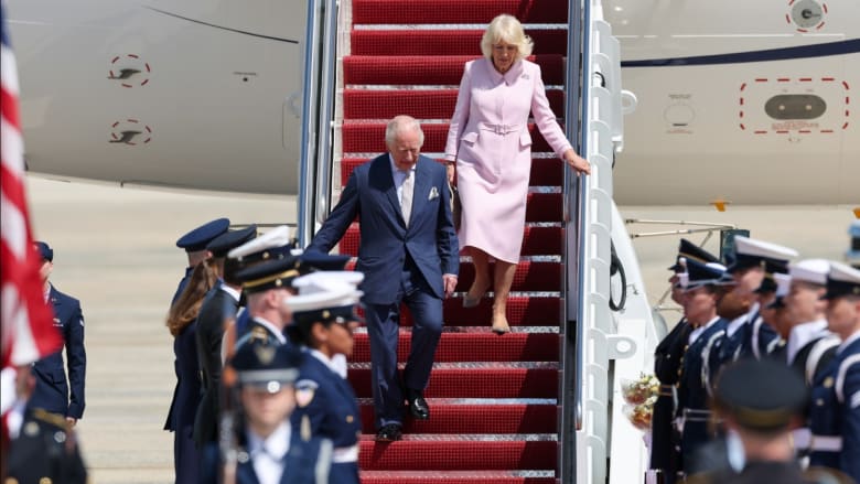 King Charles and Queen Camilla arrive at Joint Base Andrews for state visit