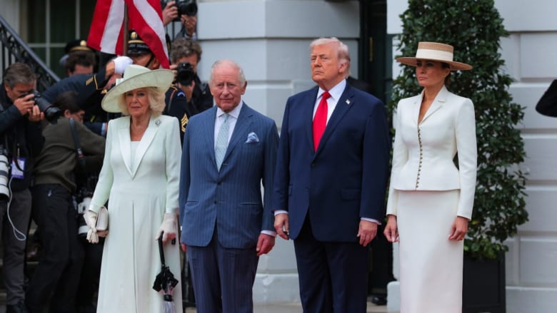 Trump greets Charles and Camilla at the White House