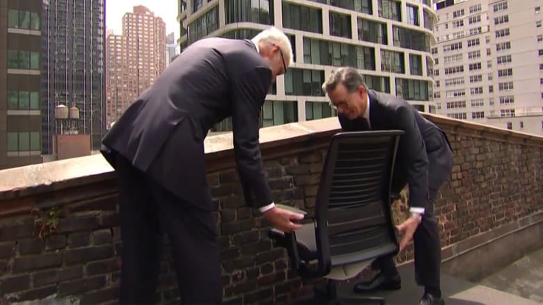 Colbert and Letterman launch pieces of ‘Late Show’ set off roof
