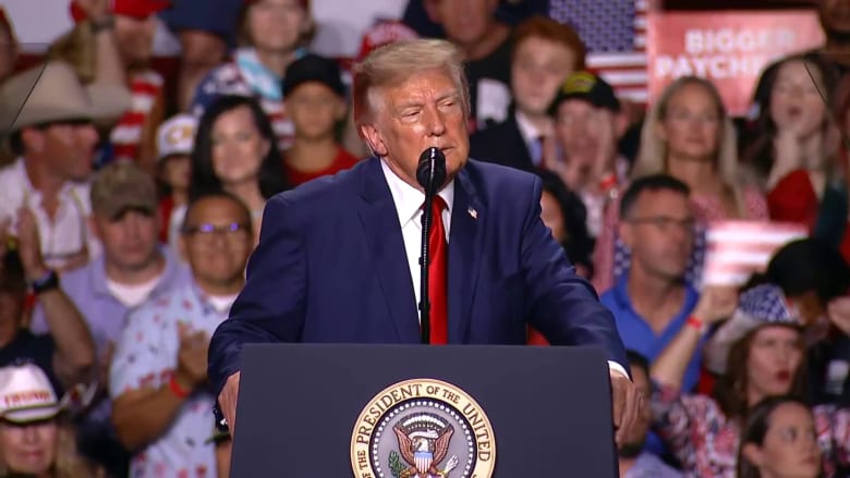 Trump appears to reframe 'let them hit’ comment during San Antonio rally