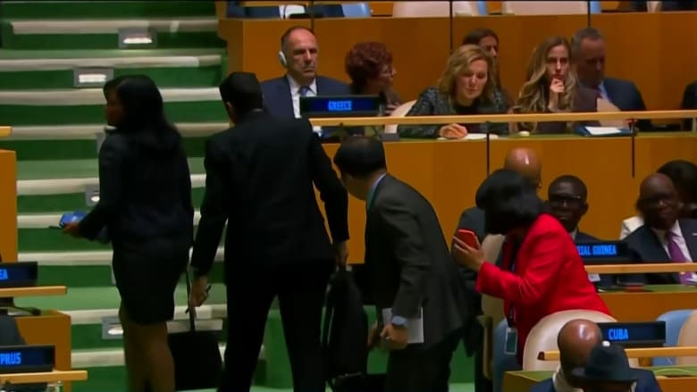 La delegación de Cuba abandona la Asamblea General de la ONU durante el discurso de Trump