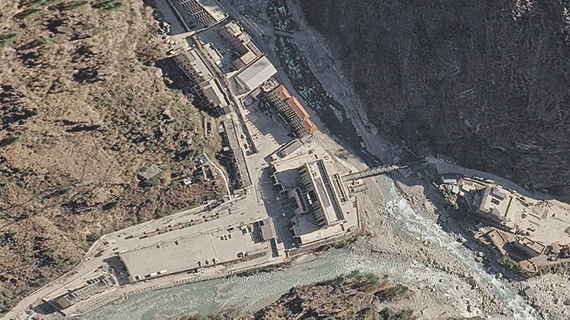 Gif showing destruction near Tibet border