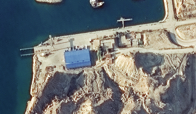 Bandar Barkhuh naval base on Jan. 20 and after airstrikes on March 6, 2026.