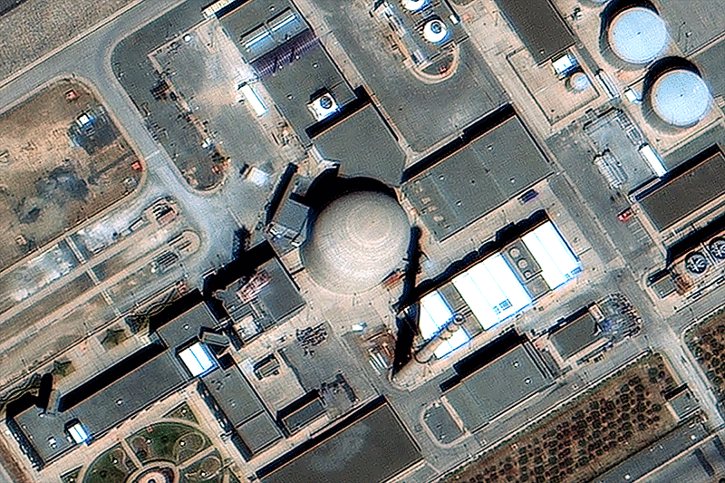 Satellite images from June 18 and June 20 show the top section of the reactor dome at the Arak heavy water reactor facility in Iran has collapsed after Israeli airstrikes.