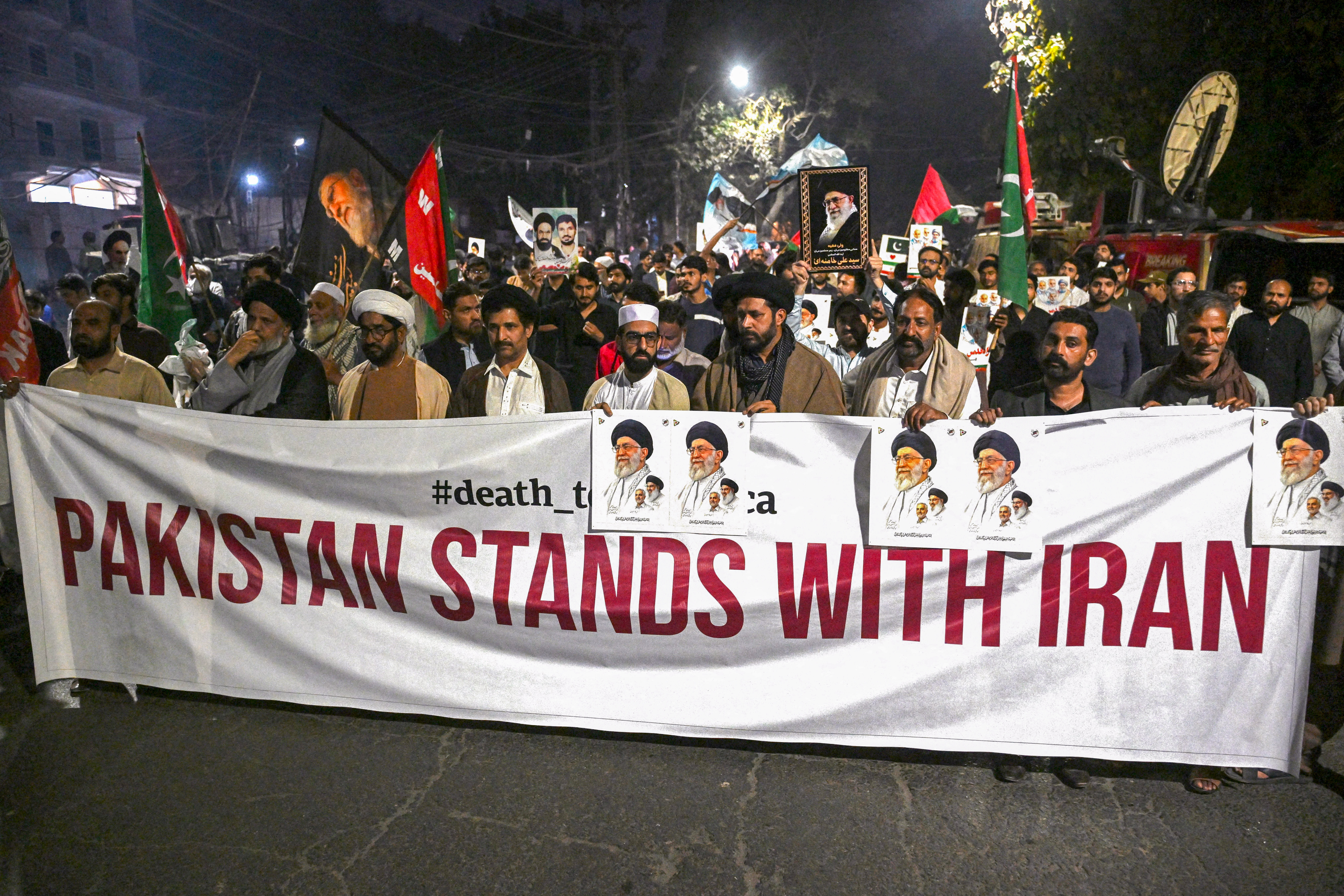 Protesters in Lahore.