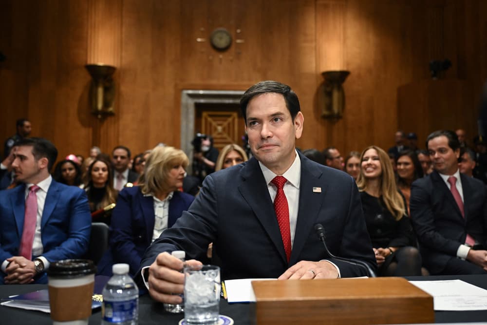 Sen. Marco Rubio, R-Fla., arrives for the hearing on his nomination to be Secretary of State on Jan. 15, 2005.