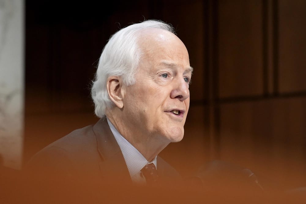 Sen. John Cornyn, R-Texas, speaks at a Senate Committee on Intelligence Hearing on March 25, 2025.