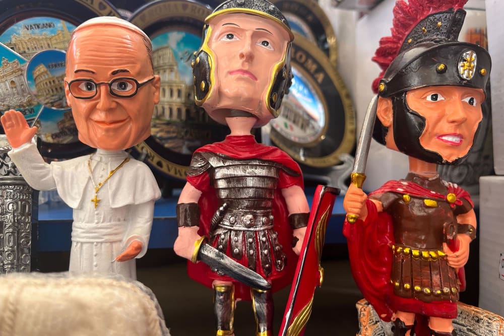 Trinkets for sale at the vatican