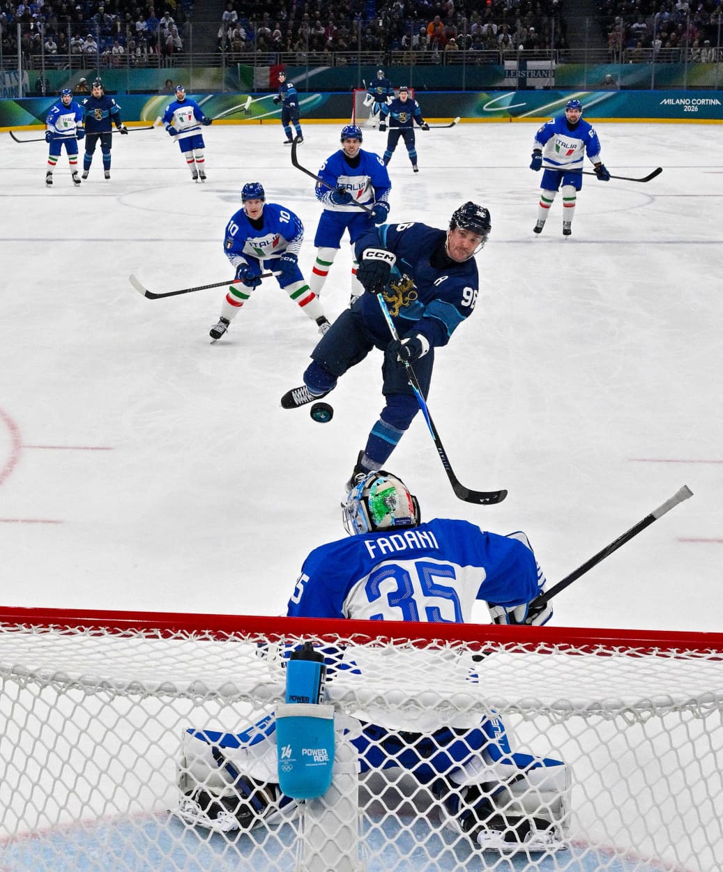 The men's preliminary round Group B Ice Hockey match between Finland and Italy.