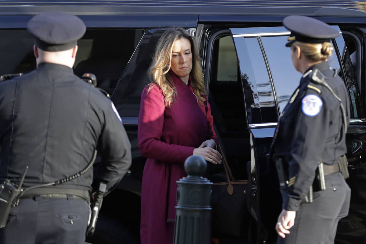 Jennifer Williams, an aide to Vice President Mike Pence, arrives to testify before the House Intelligence Committee on Capitol Hill on Nov. 19, 2019.