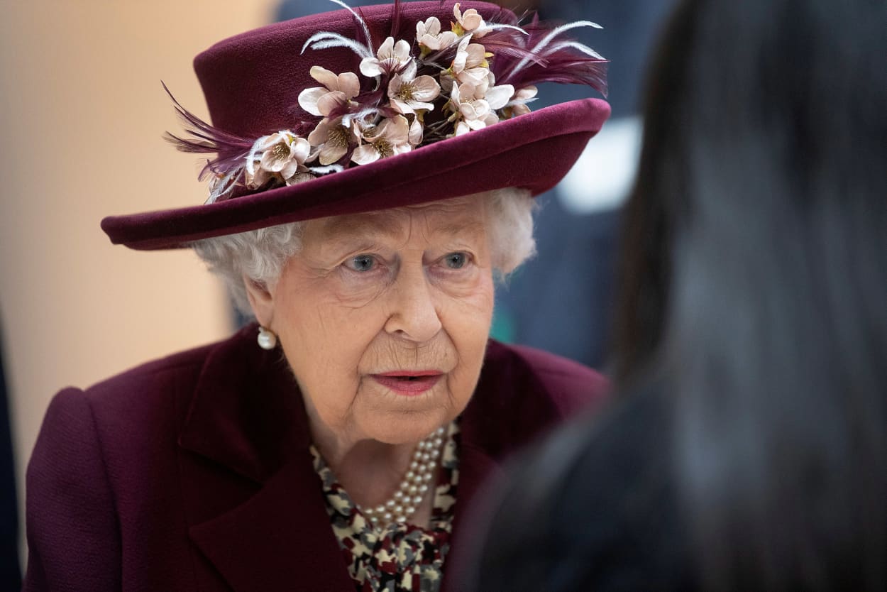 Image: Britain's Queen Elizabeth at a visit to the headquarters of MI5 in London on Feb. 25.