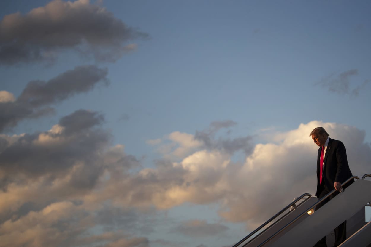 Image: President Donald Trump disembarks Air Force One at Andrews Air Force Base in Maryland on May 30, 2020.