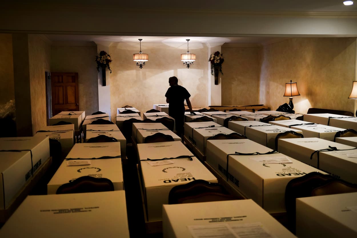 Image: Funeral Home In The Queens Borough Of New York Deals With Influx Of Funerals During Coronavirus Pandemic